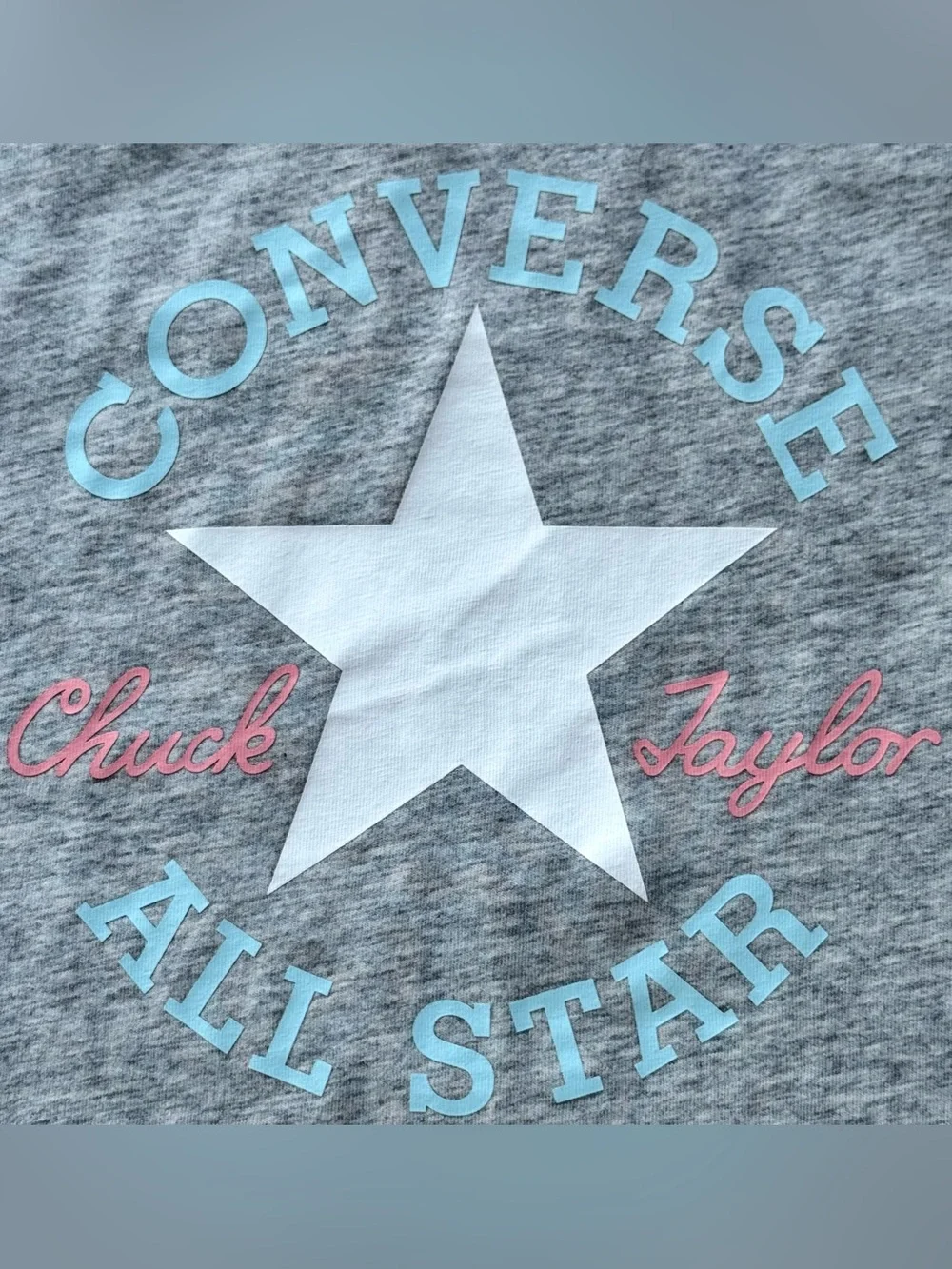 Converse Girls Medium Boxy Crop Tee Bundle 3 Graphic T Shirts Pink Gray (W XS/S)